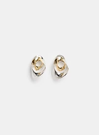 Two-Tone Button Earrings