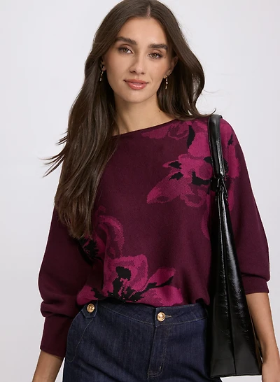 Floral Jacquard Sweater
