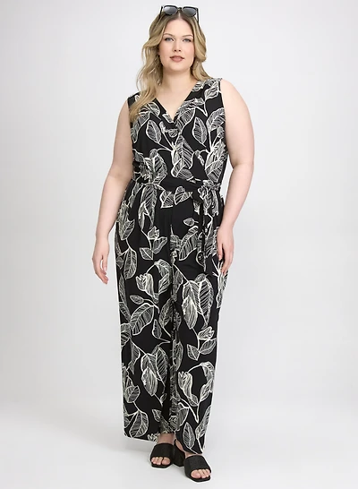 Leaf Print Jumpsuit