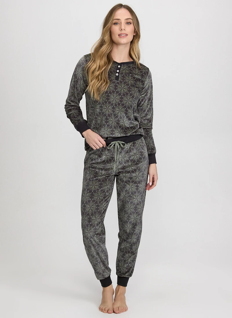 Snowflake Print Pyjama Set