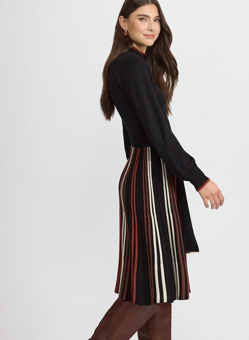 Striped Illusion Sweater Dress
