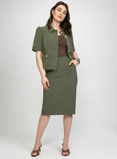 Veste en sergé et jupe crayon