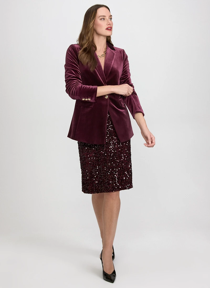 Veste et jupe crayon en velours