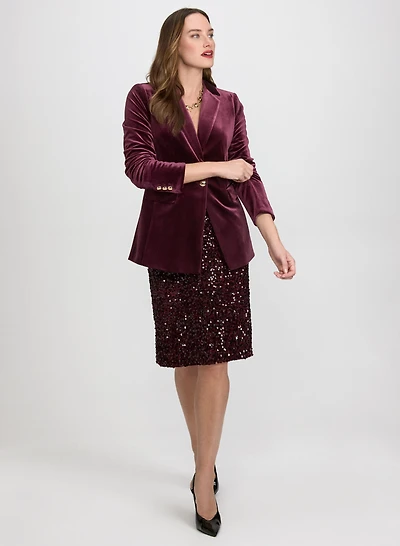 Veste et jupe crayon en velours