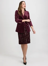 Veste et jupe crayon en velours