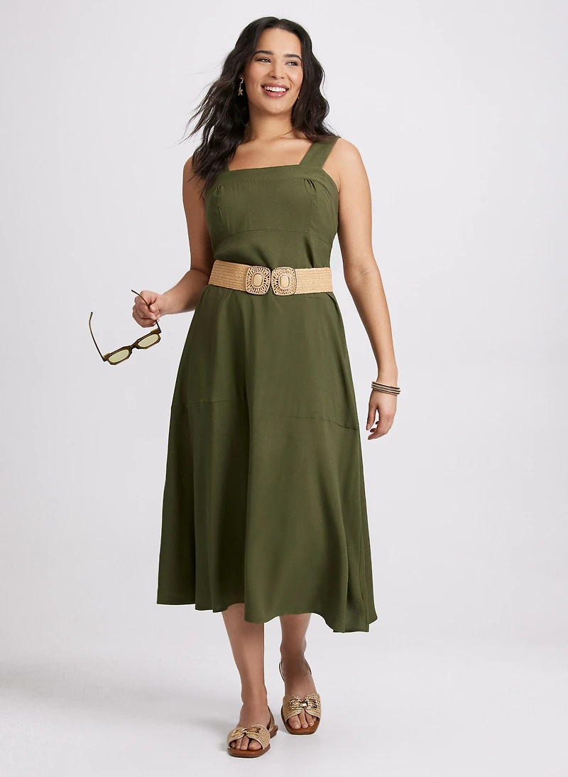 Square Neck Midi Dress