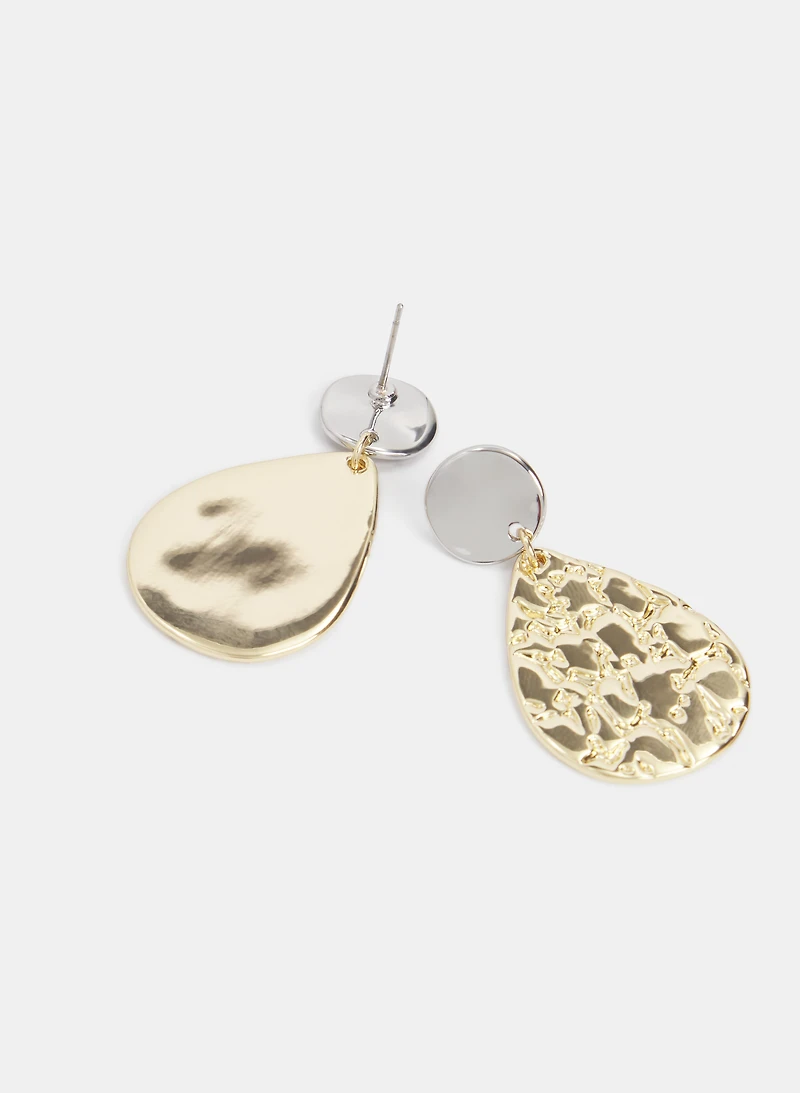 2-Toned Teardrop Earrings