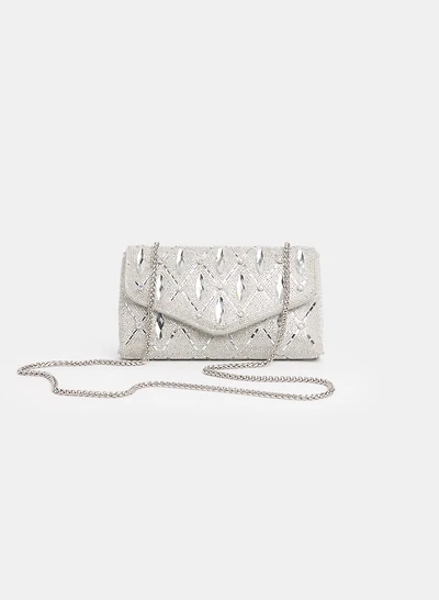 Pochette à cristaux en losange   