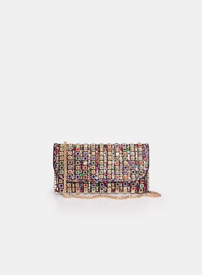 Multi-Colour Stone Embellished Clutch