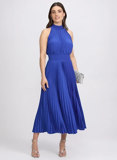 Pleated Halter Neck Dress