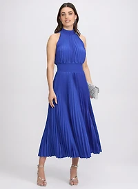 Pleated Halter Neck Dress