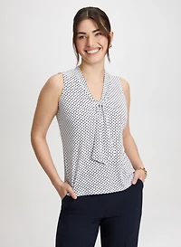 Haut sans manches à pois