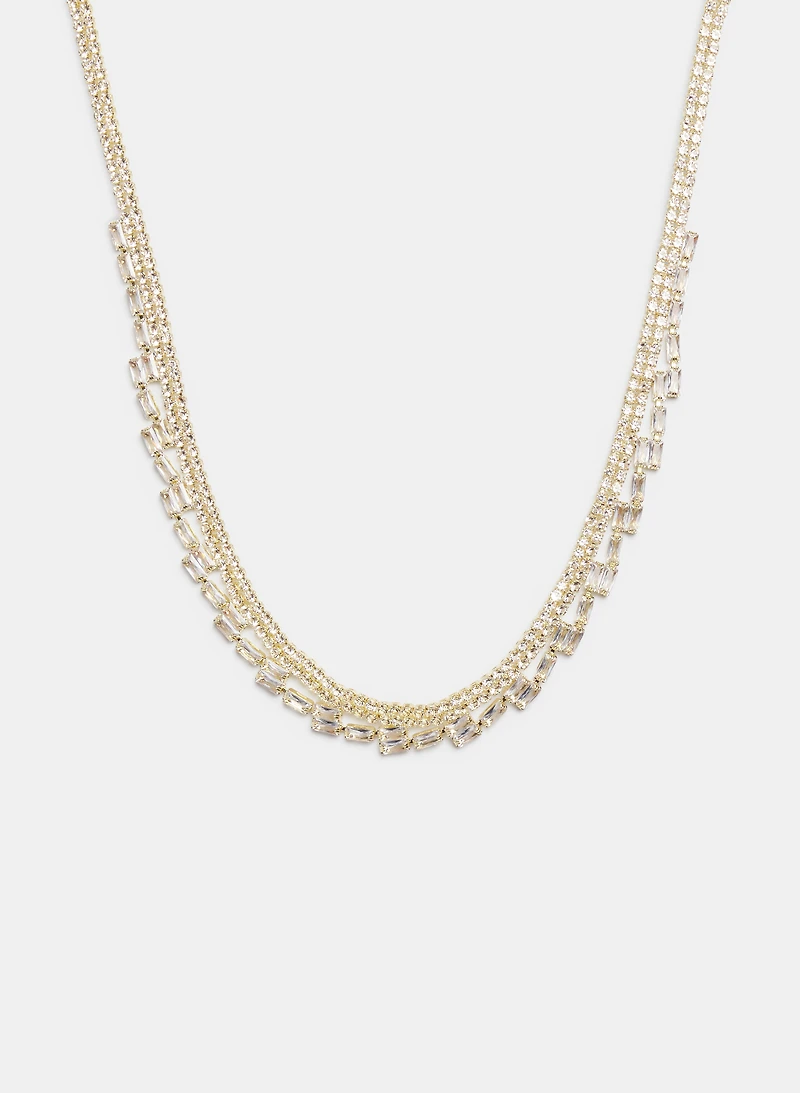 Cubic Zirconia Zig Zag Necklace