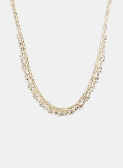 Cubic Zirconia Zig Zag Necklace