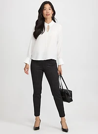 Sofia Check Print Slim-Leg Pants