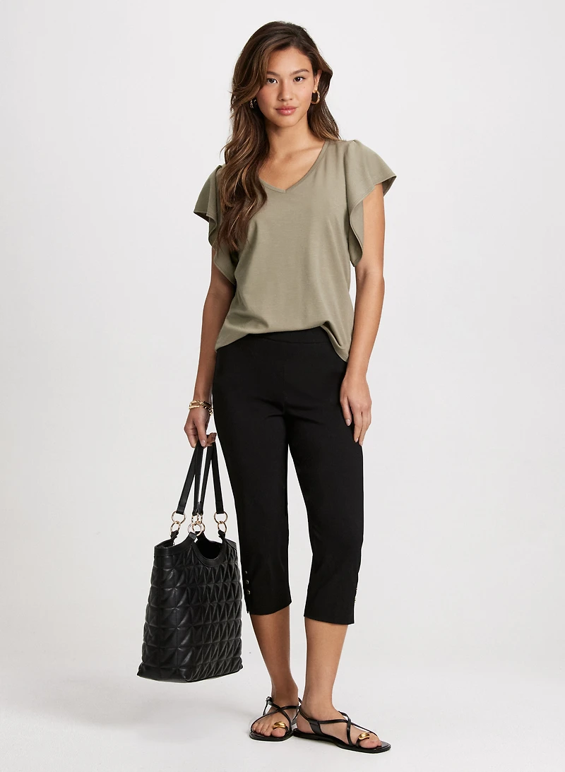 Cap Sleeve Tee & Pull-On Bengaline Capris
