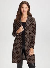 Haut long et fendu à motif géométrique