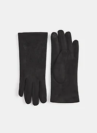 Rhinestone Detail Gloves