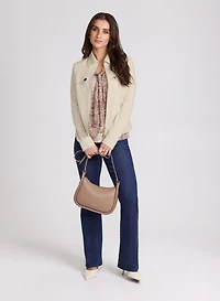 Faux-Suede Jacket & Flare Leg Jeans