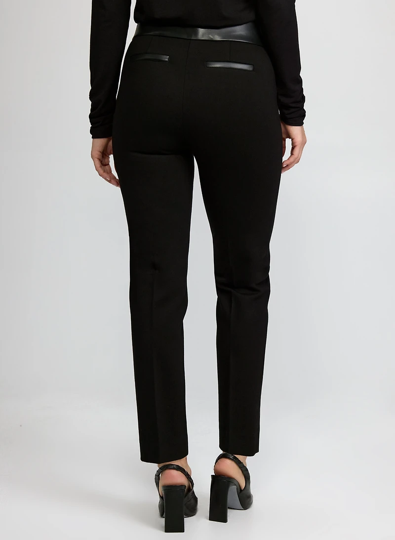 Sofia Vegan Leather Trim Pants