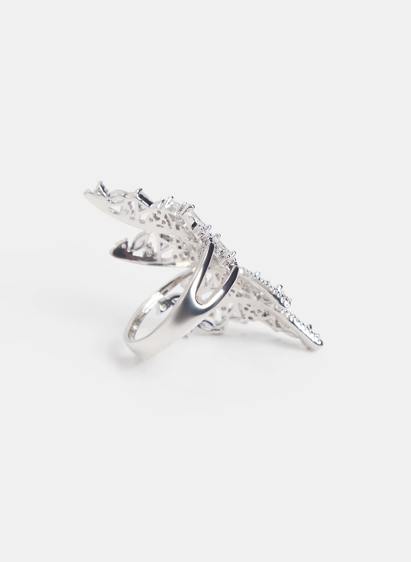 Wrap-Around Cubic Zirconia Ring