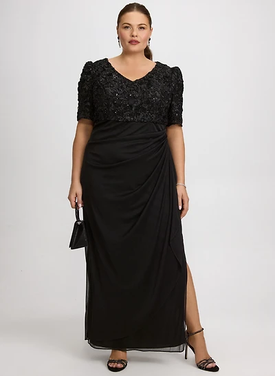 Embroidered Empire Waist Dress