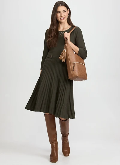 Robe en tricot plissée