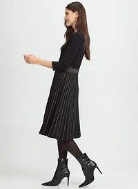 Pleated Metallic Dress