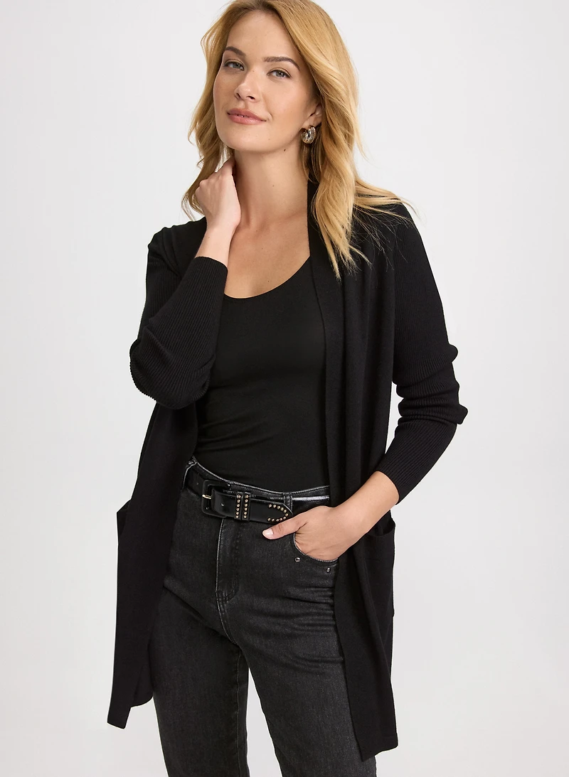 Cardigan long à poches