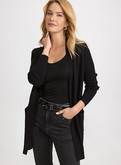 Cardigan long à poches