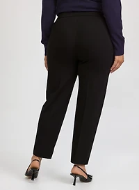 Sofia Metallic Stitch Slim-Leg Pants