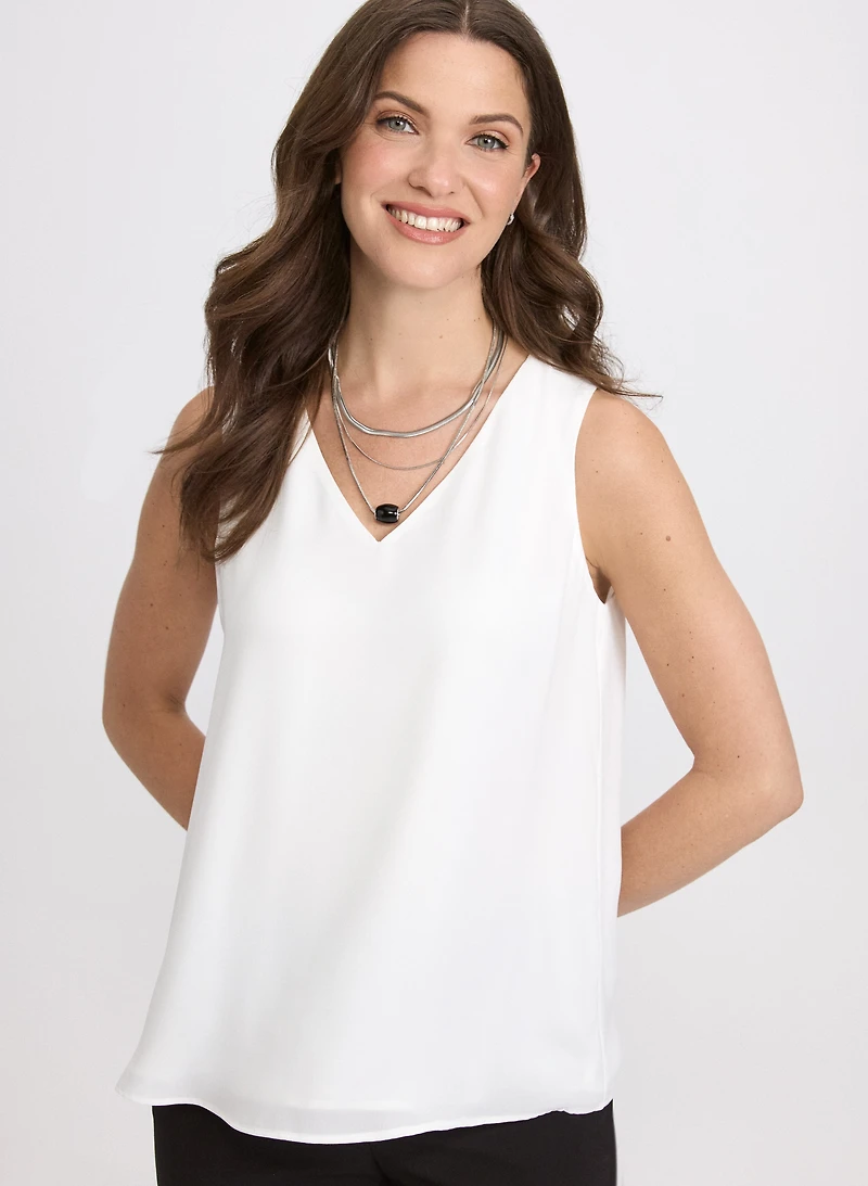 Sleeveless V-Neck Blouse