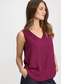 Sleeveless V-Neck Blouse