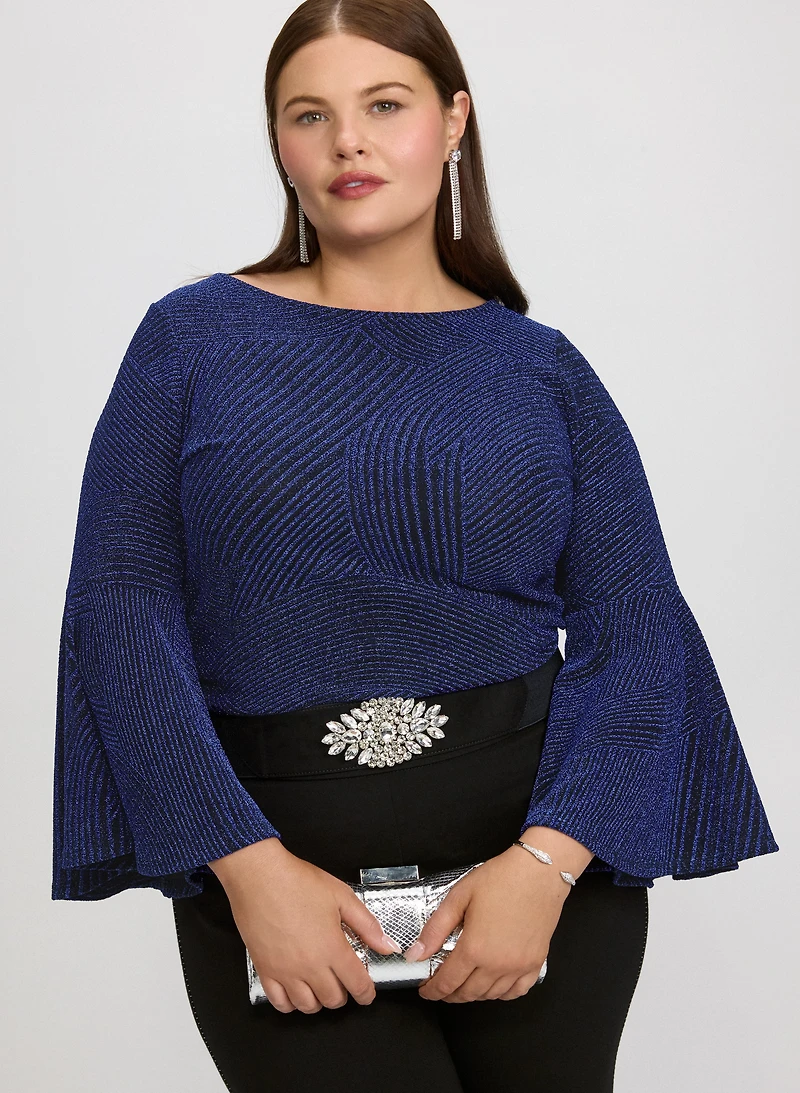 Metallic Jacquard Top