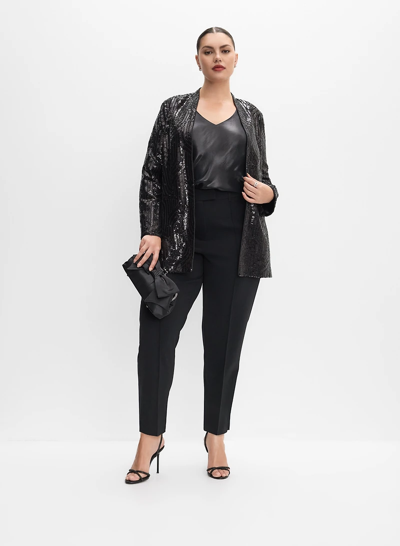 Melanie Lyne - Veste ouverte à paillettes et pantalon Giselle à bande élastique