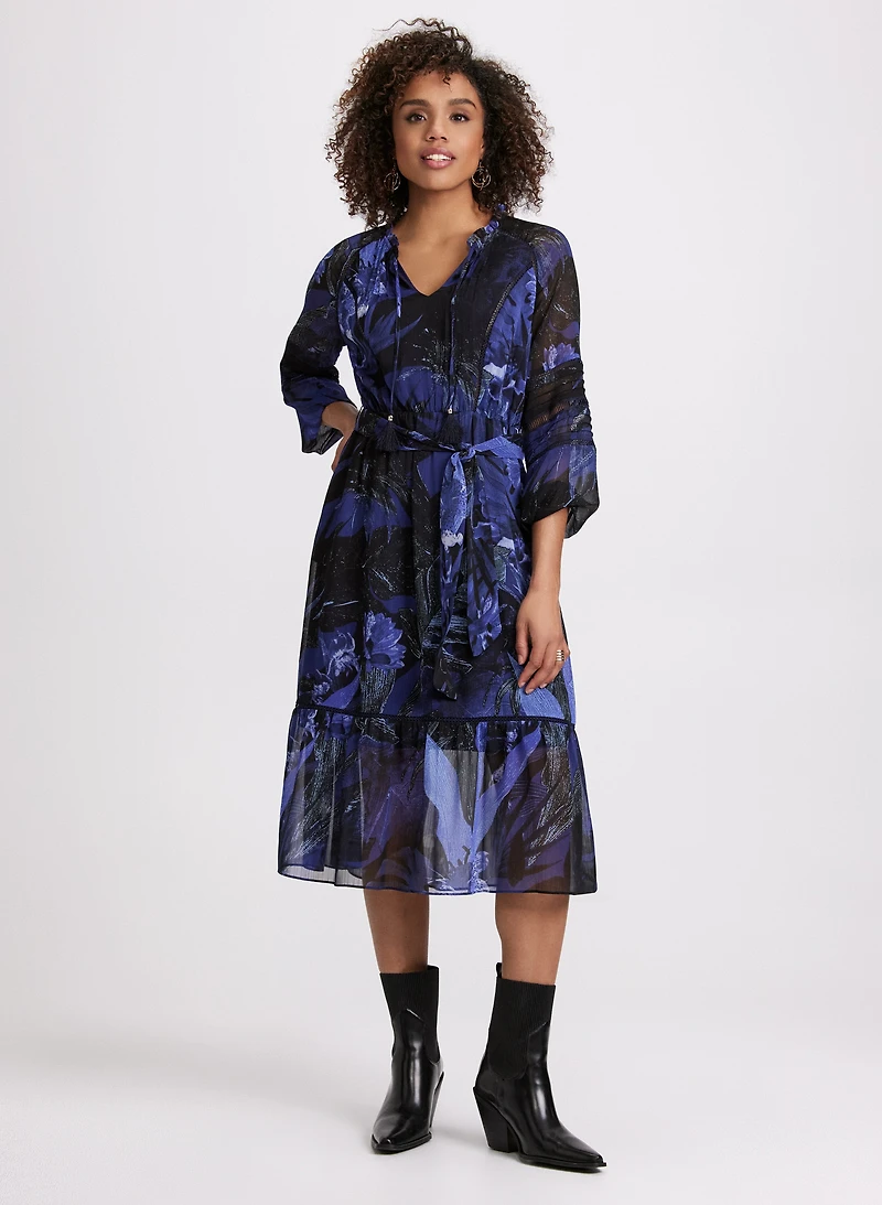 Robe en chiffon à motif