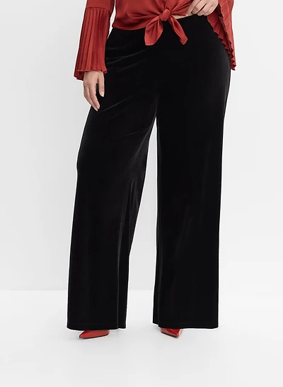Velvet Wide-Leg Pants