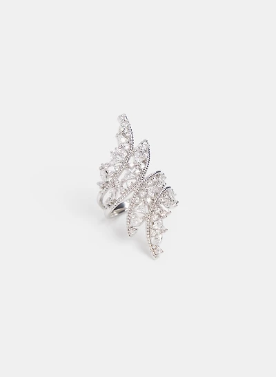 Bague surdimensionnée à cristaux