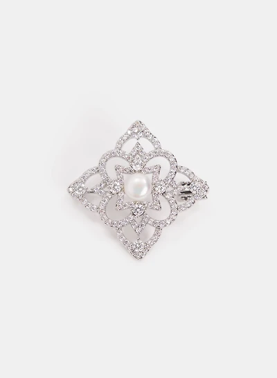 Square Crystal Brooch
