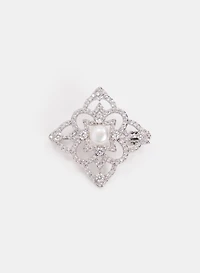 Square Crystal Brooch