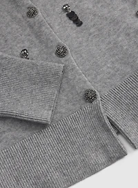 Embellished Jeweled Button Cardigan
