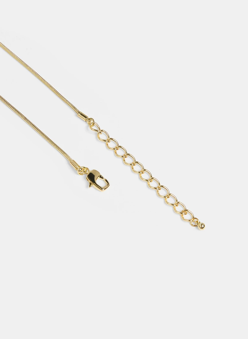Collier à pendentif deux tons à cristaux