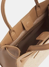 Straw Front Handbag