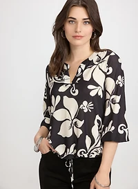 Floral Drawstring Top