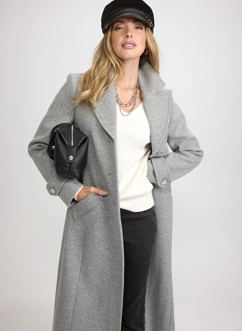 Stretch Wool-Blend Coat