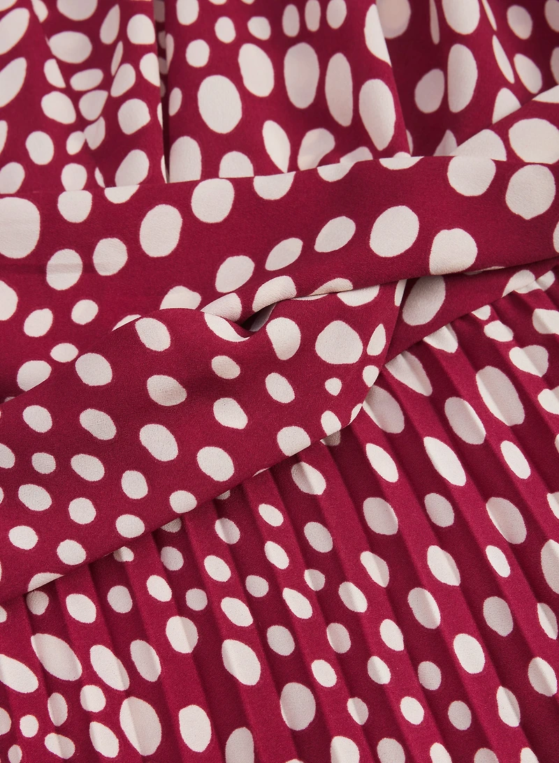 Polka Dot Plissé Dress
