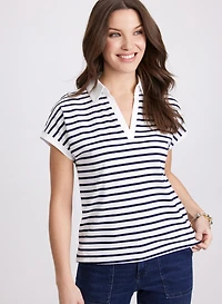 Stripe Cap Sleeve T-Shirt