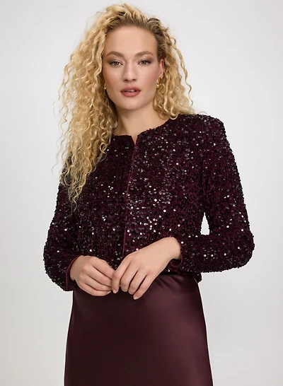 Short Sequined Velvet Bolero