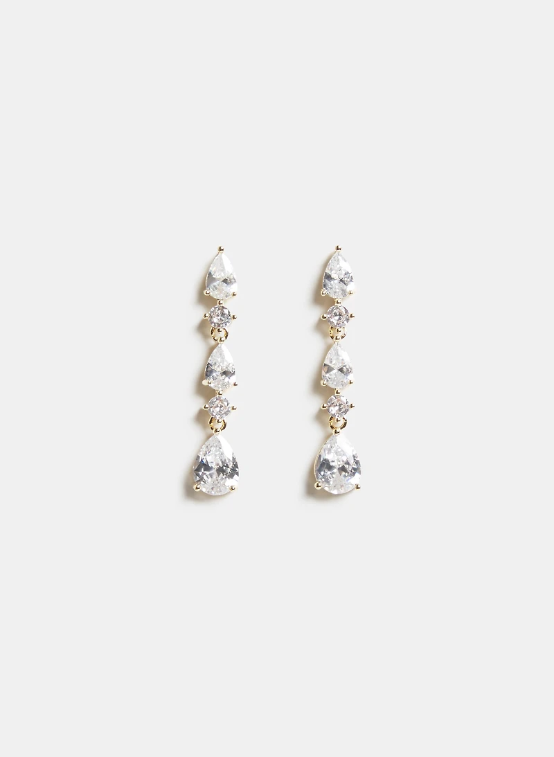Boucles d'oreilles linéaires en goutte d'eau