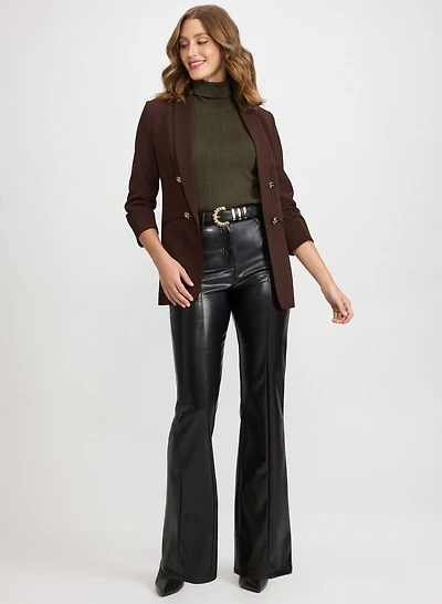 Shawl Collar Blazer & Vegan Leather Pants
